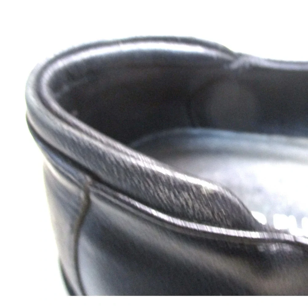 Donald Pliner Gavril30 Mens 10M Black Leather Cap Toe Slip On Loafers Brazil